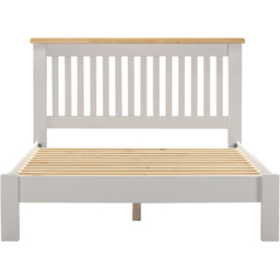 Seconique Windsor Double Pebble Grey and Oak Low End Bed Frame - thumbnail 3