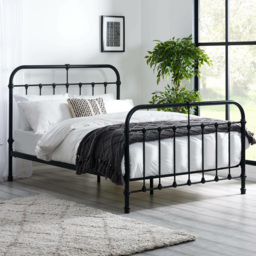 Julian Bowen Logan Satin Black Small Double Metal Bed
