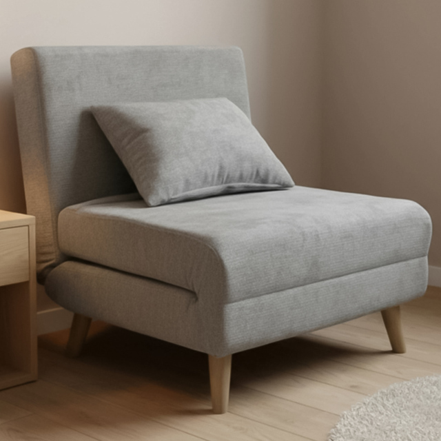 Indoor Living Joel Uno Grey Single Seater Sofa Bed Chair - image 1