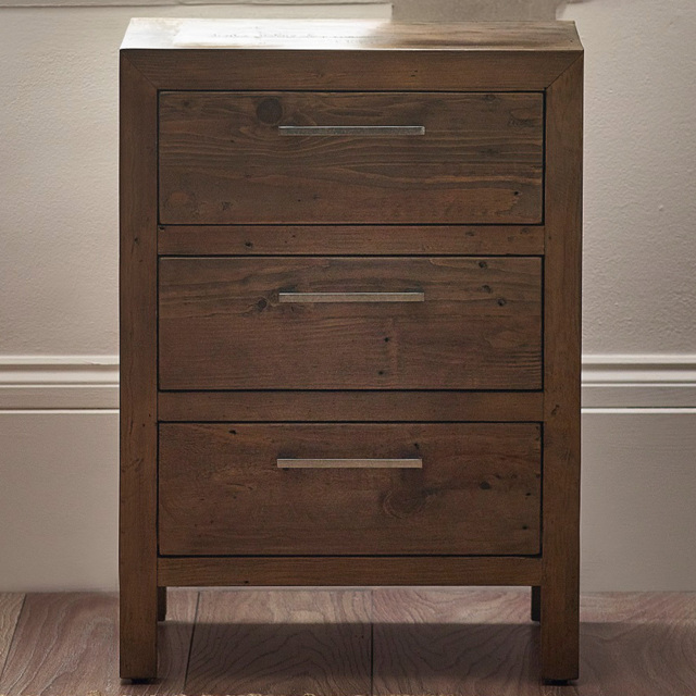 Julian Bowen Heritage 3 Drawer Wooden Bedside Table - image 1