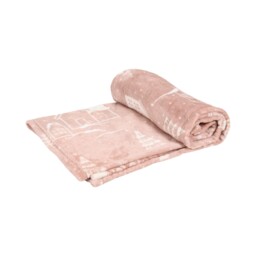 Fleece Brown Winter Village Christmas Throw 150 x 120cm - thumbnail 2