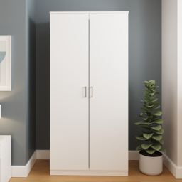 GFW Bailey White 2 Door Wardrobe - thumbnail 3