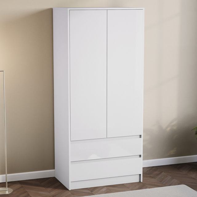 Vida Designs Glinton White 2 Door 2 Drawer Wardrobe - image 1