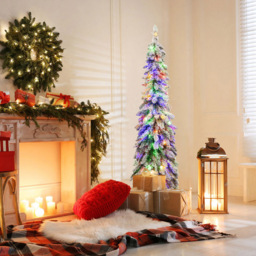 StarBright Pre Lit Slim Pencil LED Artificial Christmas Tree 5ft - thumbnail 2
