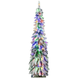 StarBright Pre Lit Slim Pencil LED Artificial Christmas Tree 5ft - thumbnail 1