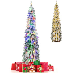 StarBright Pre Lit Slim Pencil LED Artificial Christmas Tree 5ft - thumbnail 3