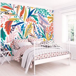 Origin Murals Patterned Leaves Multicolour Wall Mural - thumbnail 1