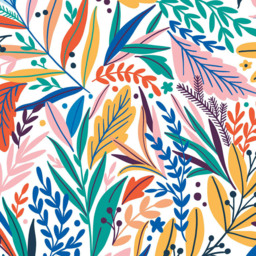 Origin Murals Patterned Leaves Multicolour Wall Mural - thumbnail 2