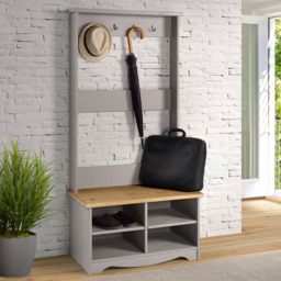 Core Products Corona Grey Coat Rack Hall Bench