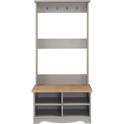 Core Products Corona Grey Coat Rack Hall Bench - thumbnail 3