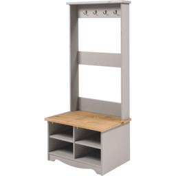 Core Products Corona Grey Coat Rack Hall Bench - thumbnail 2