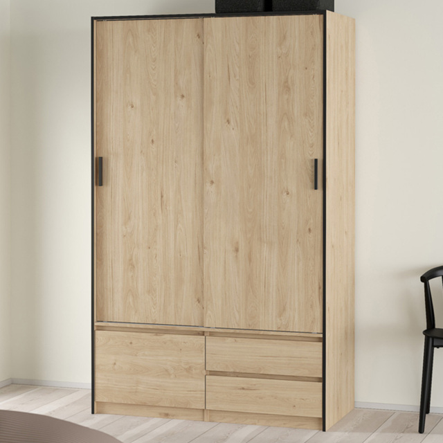 Florence 3 Door 2 Drawer Jackson Hickory Oak Sliding Wardrobe - image 1