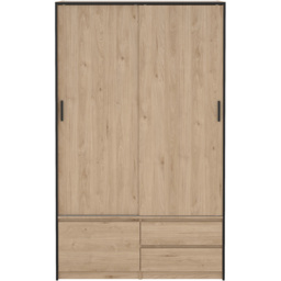 Florence 3 Door 2 Drawer Jackson Hickory Oak Sliding Wardrobe - thumbnail 3
