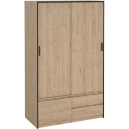 Florence 3 Door 2 Drawer Jackson Hickory Oak Sliding Wardrobe - thumbnail 2