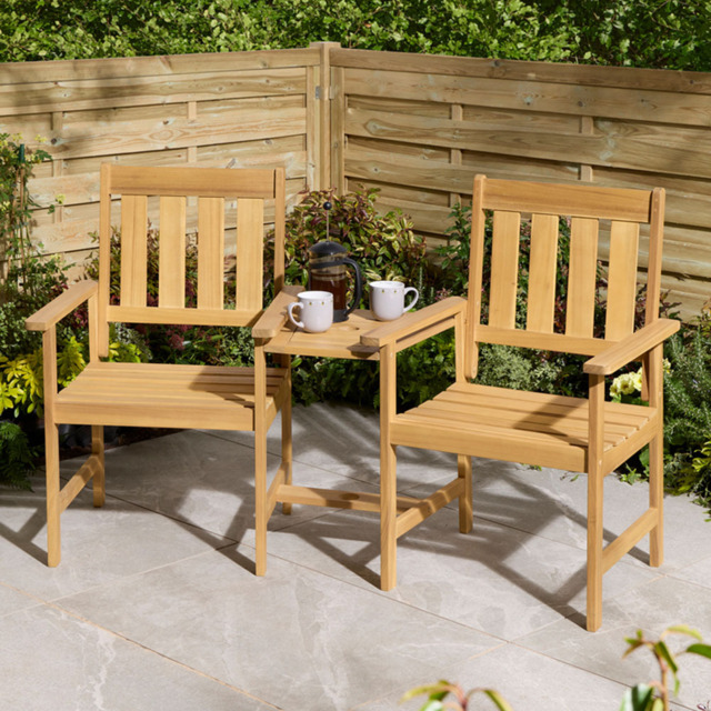 Rowlinson Brighton Eucalyptus Wood 2 Seater Companion Seat - image 1