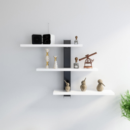 Decorotika Mita White and Black 3 Tier Wall Mounted Shelf - thumbnail 4