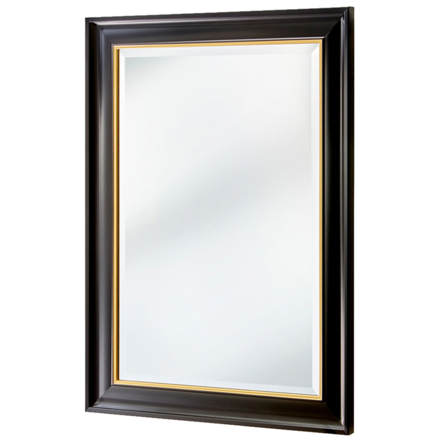 Yearn Georgian Black and Gold Framed Bevelled Wall Mirror 100.5 x 72.5cm - image 1
