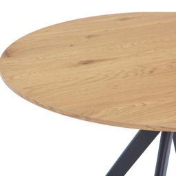 Core Products Aspen 2 Seater Round Dining Table Light Oak Effect Top and Black - thumbnail 4