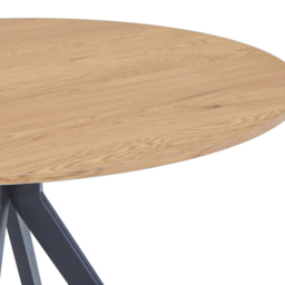 Core Products Aspen 2 Seater Round Dining Table Light Oak Effect Top and Black - thumbnail 3