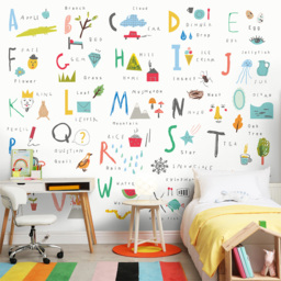 Origin Murals Children's Alphabet Illustrations Multicolour Wall Mural