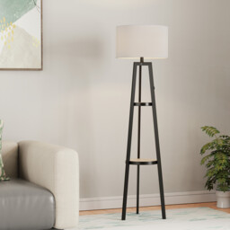 Hudson Black and White Tripod Charging Floor Light - thumbnail 3