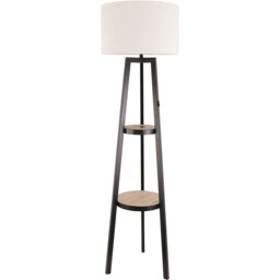 Hudson Black and White Tripod Charging Floor Light