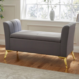 GFW Pettine Grey Ottoman Storage Bench - thumbnail 1