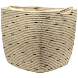 Homebase Cotton Rope Cream and Black Cube Storage Insert 2 Pack - thumbnail 4