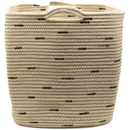 Homebase Cotton Rope Cream and Black Cube Storage Insert 2 Pack - thumbnail 3
