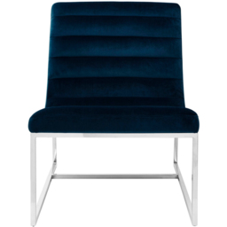 Premier Housewares Vogue Midnight Velvet Curving Profile Lounge Chair - thumbnail 2