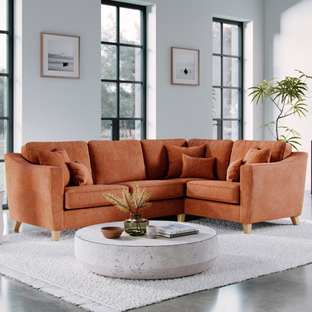Marlon City Terracotta 3 Seater Left Hand Corner Sofa - image 1