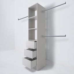 Spacepro 3 Drawer Single Hanger Bar Cashmere Tower Unit 450mm - thumbnail 4