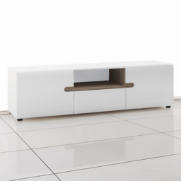 Florence Chelsea 2 Door Single Drawer White Truffle Oak Trim TV Unit