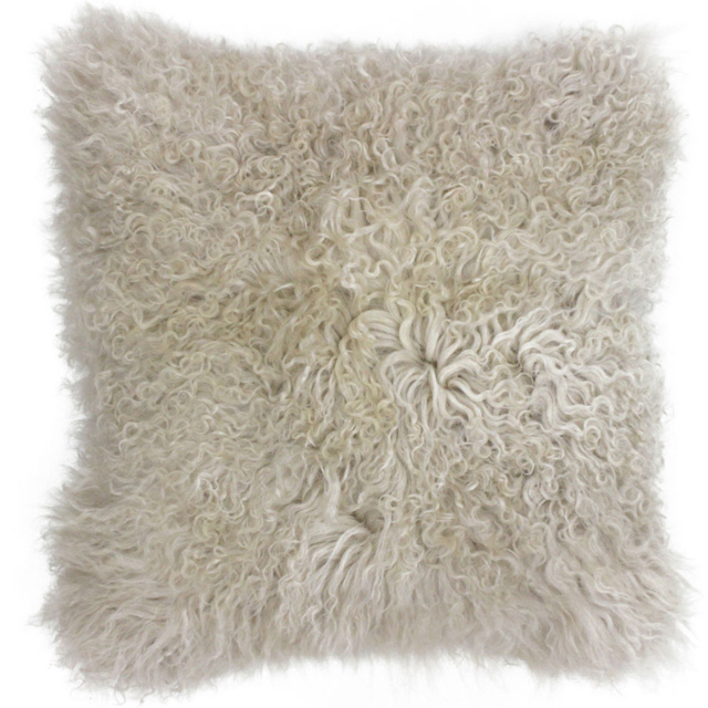 Paoletti Mongolian Oatmeal Sheepskin Cushion - image 1