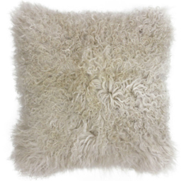 Paoletti Mongolian Oatmeal Sheepskin Cushion - thumbnail 1