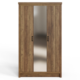 GFW Boston Oak 3 Door Mirrored Wardrobe - thumbnail 4