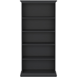 Florence Paris 5 Shelf Matt Grey Tall Bookcase - thumbnail 3
