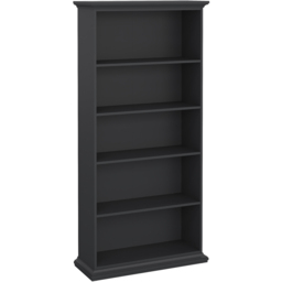 Florence Paris 5 Shelf Matt Grey Tall Bookcase - thumbnail 2