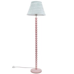 ValueLights Bobbins Green Arrow Shade Rose Pink LED Floor Lamp