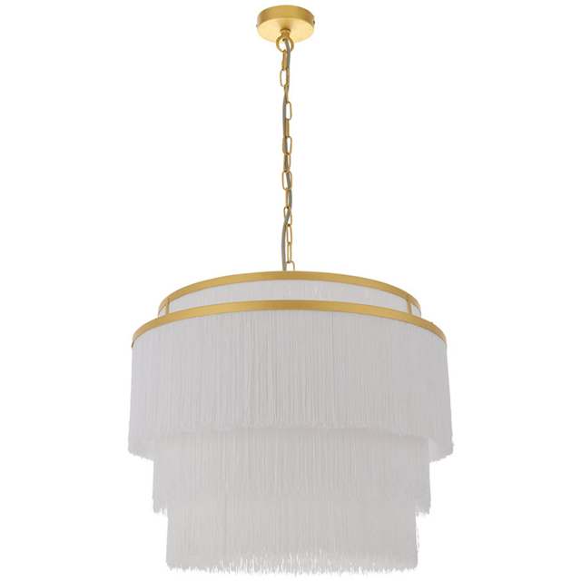 Merano Varese Matt Gold and White 3 Light Pendant Ceiling Light - image 1
