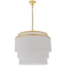 Merano Varese Matt Gold and White 3 Light Pendant Ceiling Light