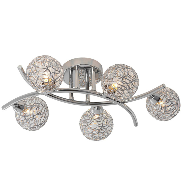 5 Sphere Silver Electrical Fitting Ceiling Light - image 1