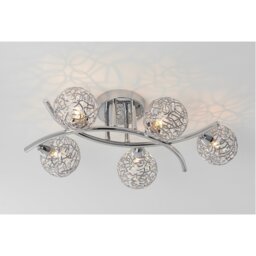 5 Sphere Silver Electrical Fitting Ceiling Light - thumbnail 2