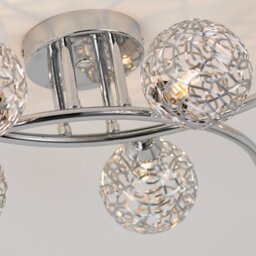 5 Sphere Silver Electrical Fitting Ceiling Light - thumbnail 4