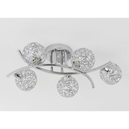 5 Sphere Silver Electrical Fitting Ceiling Light - thumbnail 3