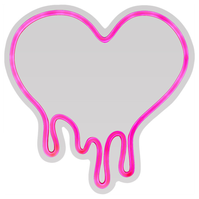 Melting Heart Neon Mirror - Pink - image 1