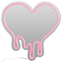 Melting Heart Neon Mirror - Pink - thumbnail 2