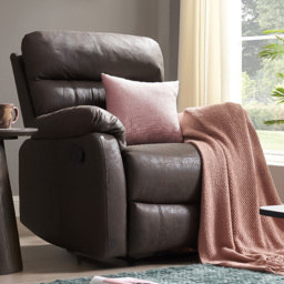 Home Detail Maxwell Brown Air Leather Manual Recliner Armchair