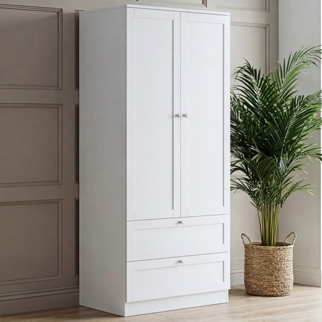 VIDA DESIGNS Altino White 2 Door 2 Drawer Shaker-Style Wardrobe - image 1