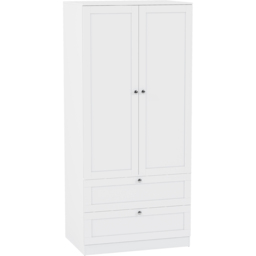 VIDA DESIGNS Altino White 2 Door 2 Drawer Shaker-Style Wardrobe - thumbnail 2